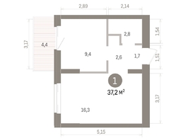 Продается 1-комнатная квартира ЖК Кварталы Драверта, дом 4, 37.21  м&sup2;, 7730000 рублей