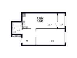 Продается 1-комнатная квартира ЖК ПАРК-квартал «Королёв», дом 6, 50.8  м&sup2;, 6858000 рублей