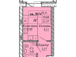 Продается Студия ЖК Семиреченская, дом 2, 21.57  м&sup2;, 3019800 рублей