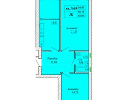 Продается 2-комнатная квартира ЖК Семиреченская, дом 1, 68.06  м&sup2;, 6465700 рублей