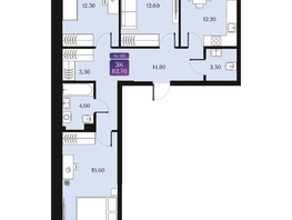 Продается 3-комнатная квартира ЖК Северное Сияние Премиум, 82.7  м&sup2;, 15350000 рублей