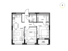 Продается 2-комнатная квартира ЖК Северное Сияние Бизнес, 71.68  м&sup2;, 13390700 рублей