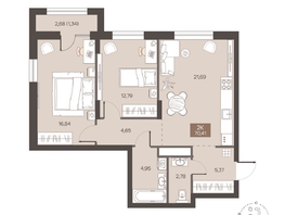 Продается 2-комнатная квартира ЖК Заря, дом 1.1, 70.41  м&sup2;, 9310000 рублей