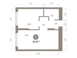 Продается Студия ЖК Кварталы Драверта, дом 6, 42.42  м&sup2;, 9020000 рублей