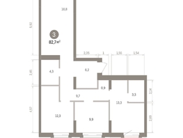 Продается 3-комнатная квартира ЖК Кварталы Драверта, дом 4, 82.71  м&sup2;, 13850000 рублей
