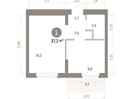 Продается 1-комнатная квартира ЖК Кварталы Драверта, дом 4, 37.22  м&sup2;, 7790000 рублей