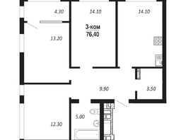 Продается 3-комнатная квартира ЖК ПАРК-квартал «Королёв», дом 2, 76.4  м&sup2;, 11078000 рублей