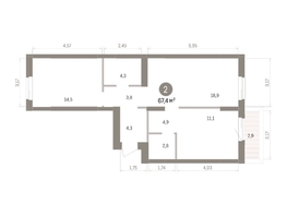 Продается 2-комнатная квартира ЖК Кварталы Драверта, дом 4, 67.36  м&sup2;, 12020000 рублей
