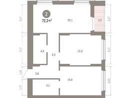 Продается 2-комнатная квартира ЖК Кварталы Драверта, дом 6, 72.2  м&sup2;, 13430000 рублей