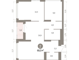 Продается 2-комнатная квартира ЖК Кварталы Драверта, дом 5, 68.46  м&sup2;, 12430000 рублей
