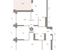 Продается 3-комнатная квартира ЖК Кварталы Драверта, дом 5, 94.45  м&sup2;, 17270000 рублей