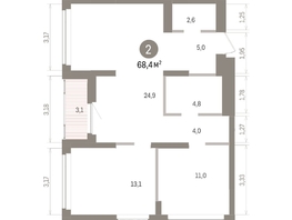 Продается 2-комнатная квартира ЖК Кварталы Драверта, дом 5, 68.44  м&sup2;, 11270000 рублей