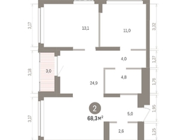 Продается 2-комнатная квартира ЖК Кварталы Драверта, дом 5, 68.31  м&sup2;, 11850000 рублей