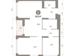 Продается 2-комнатная квартира ЖК Кварталы Драверта, дом 5, 68.46  м&sup2;, 12190000 рублей