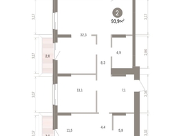 Продается 3-комнатная квартира ЖК Кварталы Драверта, дом 4, 93.71  м&sup2;, 14430000 рублей
