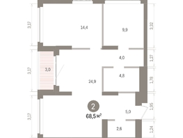 Продается 2-комнатная квартира ЖК Кварталы Драверта, дом 5, 68.46  м&sup2;, 11250000 рублей