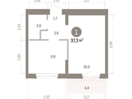 Продается 1-комнатная квартира ЖК Кварталы Драверта, дом 4, 37.25  м&sup2;, 7750000 рублей
