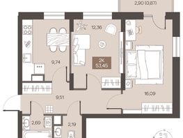 Продается 2-комнатная квартира ЖК Заря, дом 2.1, 53.45  м&sup2;, 8400000 рублей