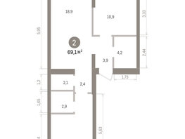 Продается 2-комнатная квартира ЖК Кварталы Драверта, дом 4, 69.12  м&sup2;, 12170000 рублей