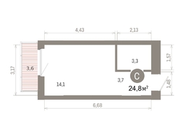 Продается Студия ЖК Кварталы Драверта, дом 6, 24.75  м&sup2;, 5660000 рублей