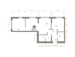 Продается 1-комнатная квартира ЖК Кварталы Драверта, дом 6, 58.08  м&sup2;, 11240000 рублей