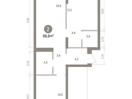 Продается 2-комнатная квартира ЖК Кварталы Драверта, дом 4, 68.84  м&sup2;, 11780000 рублей