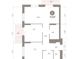Продается 2-комнатная квартира ЖК Кварталы Драверта, дом 4, 71.37  м&sup2;, 11570000 рублей
