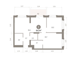 Продается 2-комнатная квартира ЖК Кварталы Драверта, дом 4, 64.48  м&sup2;, 12080000 рублей