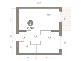 Продается 1-комнатная квартира ЖК Кварталы Драверта, дом 4, 41.91  м&sup2;, 8180000 рублей