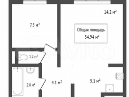 Продается 2-комнатная квартира Юрия Ковалева ул, 35.1 м², 4200000 рублей