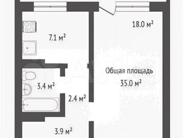 Продается 1-комнатная квартира Архитектора Василия Болдырева ул, 35 м², 4300000 рублей