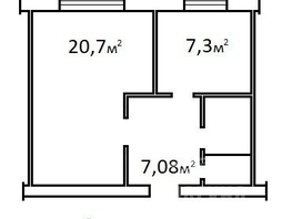 Продается 1-комнатная квартира 79 Гвардейской Дивизии ул, 39  м², 3350000 рублей