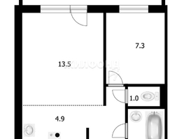 Продается 2-комнатная квартира Обручева пер, 34.5  м², 4400000 рублей