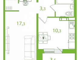 Продается 1-комнатная квартира ЖК Ботаника, 38.5  м², 4870000 рублей