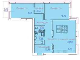 Продается 3-комнатная квартира ЖК Ленина, дом 116, блок-секция 2, 87.6 м², 7800000 рублей