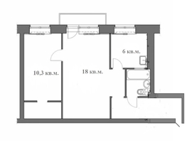 Продается 2-комнатная квартира Полины Осипенко ул, 44.4 м², 3900000 рублей
