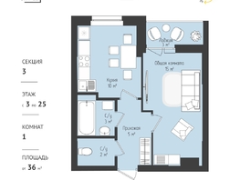 Продается 1-комнатная квартира ЖК RETROcity 2.0, 36.05 м², 4860000 рублей