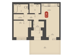 Продается 2-комнатная квартира ЖК Косарева, дом 6, 56.47  м², 10360621 рублей