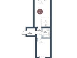 Продается 2-комнатная квартира ЖК Белозерский, корпус 1, 56.6  м², 9468584 рублей
