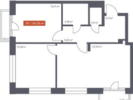 Продается 2-комнатная квартира ЖК Ломоносов, 66.56  м&sup2;, 11714000 рублей