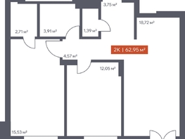Продается 2-комнатная квартира ЖК Ломоносов, 62.95  м&sup2;, 11181445 рублей