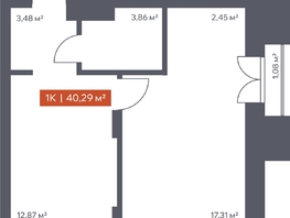 Продается 1-комнатная квартира ЖК Ломоносов, 40.29  м&sup2;, 8903800 рублей