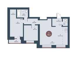 Продается 3-комнатная квартира ЖК Белозерский, корпус 1, 78  м&sup2;, 15230200 рублей